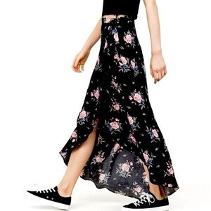 H+M Divided Hi-Lo Floral Wrap Maxi with 90s Vibes